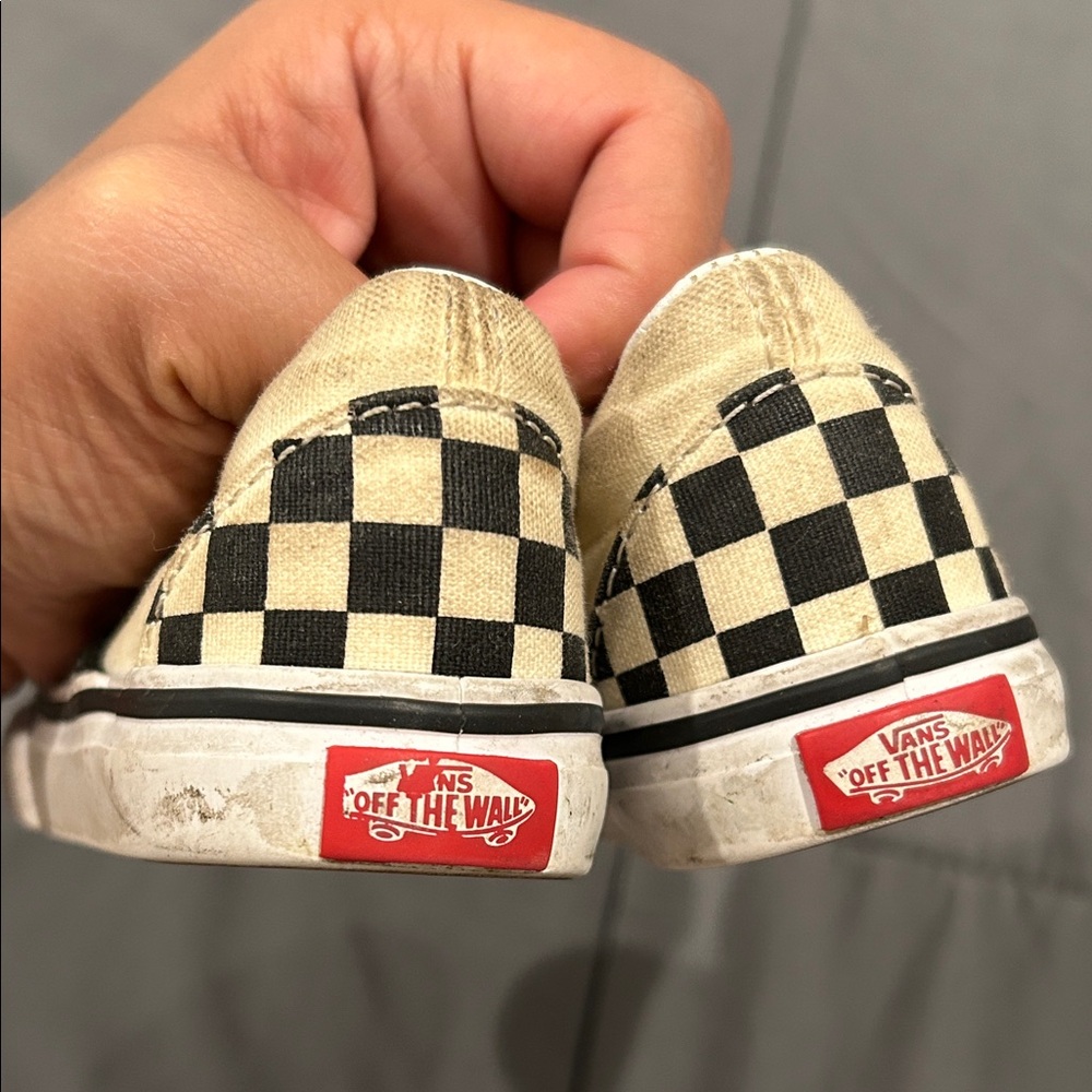 Vans Kids Checkered Slip-On Sneakers - Black and Cream - Picture 5 of 5